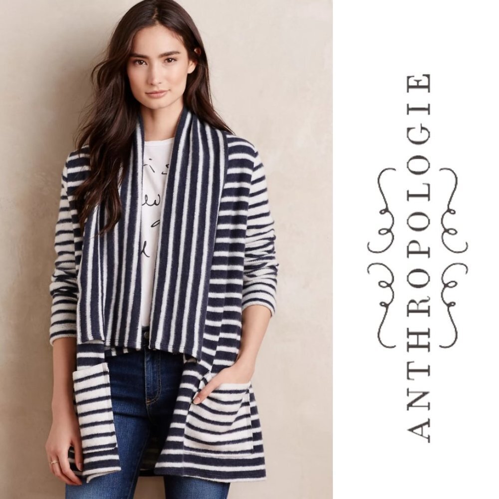 {Anthro} STARK X Skipper Stripe Cardi Sweater Wrap